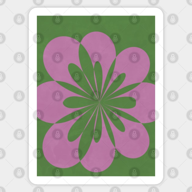 Bloom Flower - Green Purple Sticker by Colorable